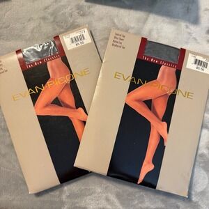 Evan Picone Off Black Size 1 Ultra Sheer Control Top Lot of 2 NWT